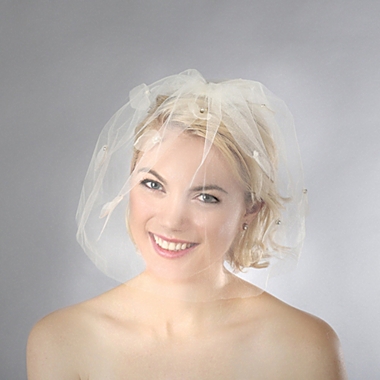 Bloom Bazaar Falling Petals Silk Birdcage Veil. View a larger version of this product image.