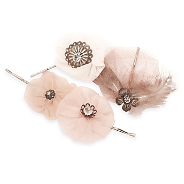 Bloom Bazaar Amorette Silk Flower Bobby Pins (Set of 4). View a larger version of this product image.
