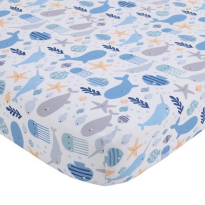 blue crib sheet