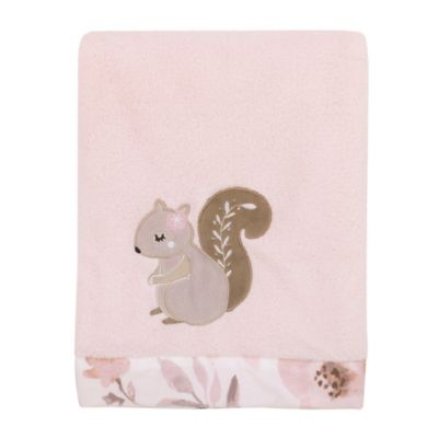 NoJo&reg; Countryside Floral Squirrel Stroller Blanket in Pink