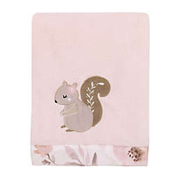 NoJo® Countryside Floral Squirrel Stroller Blanket in Pink