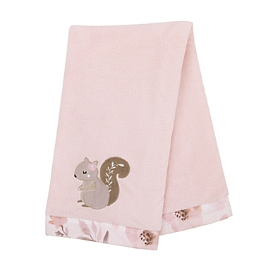 NoJo&reg; Countryside Floral Squirrel Stroller Blanket in Pink. View a larger version of this product image.