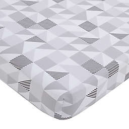 Little Love by NoJo® Modern Roaming Woolly Mammoth Geometric Fitted Crib Sheet in Blue
