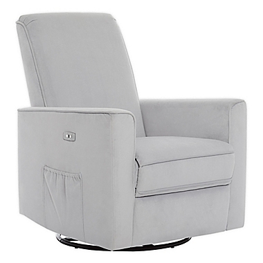 evolur Harlow Deluxe Power Glider Recliner in Gray. View a larger version of this product image.