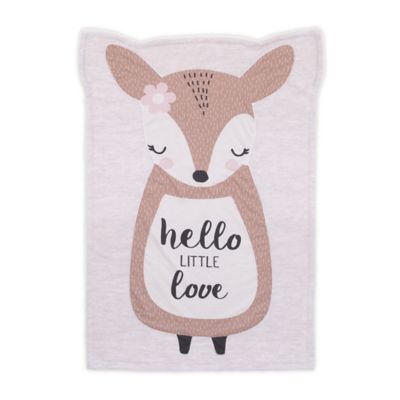 Little Love by NoJo Deer Shaped Polyester Baby Blanket in Grey