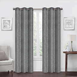 SALT&trade; Shimmer 108-Inch Grommet 100% Blackout Curtain Panels in Grey (Set of 2)