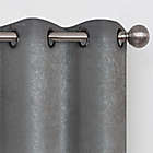Alternate image 1 for SALT&trade; Shimmer 84-Inch Grommet 100% Blackout Curtain Panels in Grey (Set of 2)