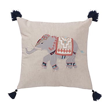 Levtex Home Saida Elephant Square Throw Pillow in Grey. View a larger version of this product image.