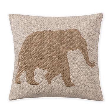 Levtex Home Maybelle Elephant Square Throw Pillow in Cream. View a larger version of this product image.