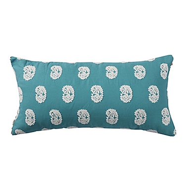 Levtex Home Analise Block Paisley Oblong Throw Pillow in Teal/Cream. View a larger version of this product image.