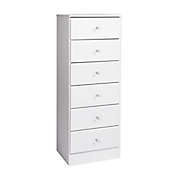 Astrid 6-Drawer Tall Chest, Crystal White