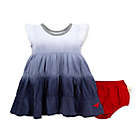 Alternate image 0 for Burt&#39;s Bees Baby&reg; Size 3-6M Dip Dyed Organic Cotton Dress with Diaper Cover in Smoke Blue