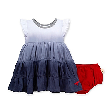 Burt&#39;s Bees Baby&reg; Size 3-6M Dip Dyed Organic Cotton Dress with Diaper Cover in Smoke Blue. View a larger version of this product image.