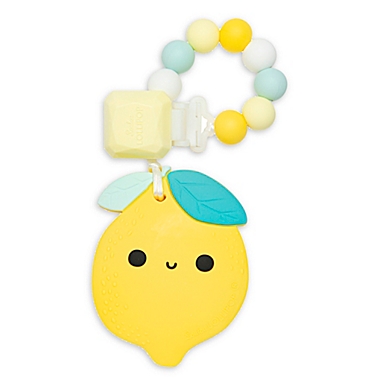 Loulou Lollipop&reg; Lemon Teething Ring with Clip in Yellow. View a larger version of this product image.