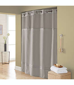 Set de cortina de baño y forro de poliéster Hookless® Escape™, 1.8 x 1.87 m color gris