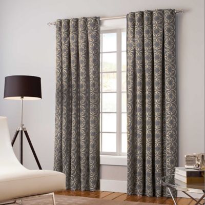 Designer&#39;s Select Claudia 95-Inch Back Tab Window Curtain Panel in Pewter