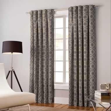 Designer's Select Claudia 95-Inch Back Tab Window Curtain Panel in Pewter. View a larger version of this product image.