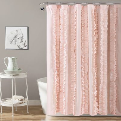 Lush Decor 72-Inch x 72-Inch Ruffled Shower Curtain in Blush