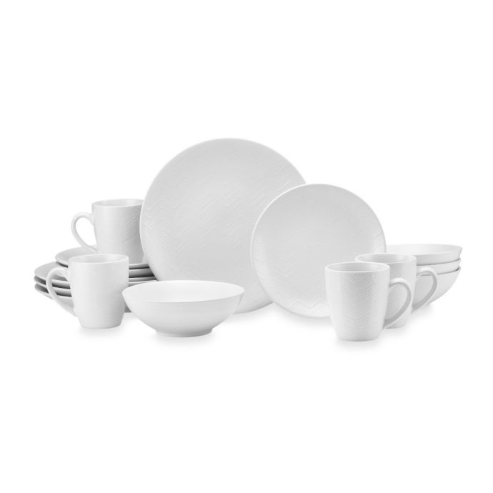 Gourmet Basics by Mikasa® Ridgewood 16Piece Dinnerware Set in White