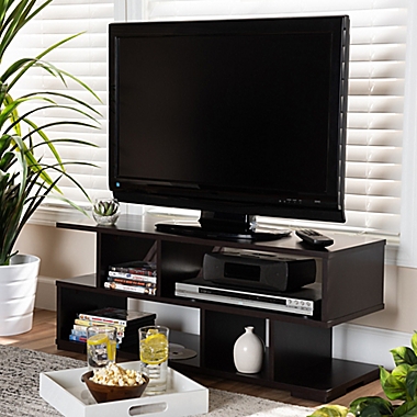 Baxton Studio Dan Wood TV Stand in Dark Brown. View a larger version of this product image.