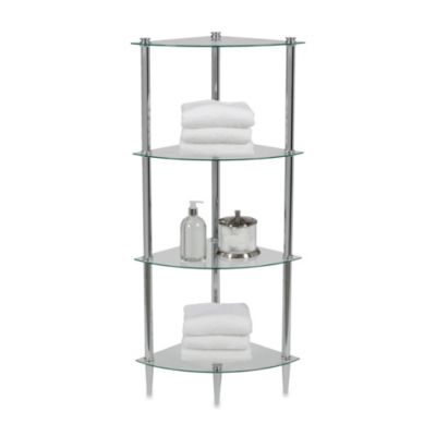 freestanding bathroom shelves chrome