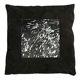 Safavieh Sonoma Metallic Cowhide Square Throw Pillow in Black/Silver