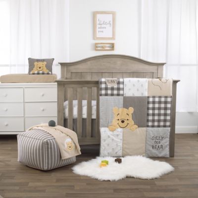 peeking pooh crib set