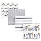 Alternate image 0 for Hudson Baby 4-Pack Royal Safari Flannel Receiving Blankets in Blue
