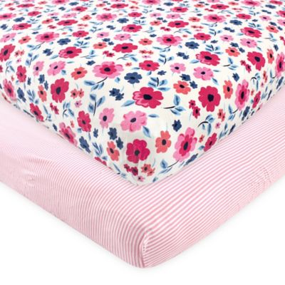 floral fitted crib sheet