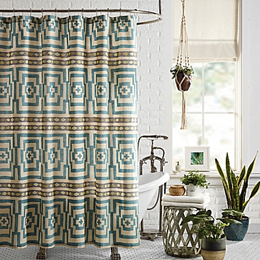Hypnotic Blue Shower Curtain Jungalow by Justina Blakeney. View a larger version of this product image.