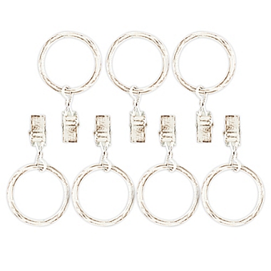 Urban Modern Powder-Coated Clip Rings in Distressed White (Set of 7). View a larger version of this product image.