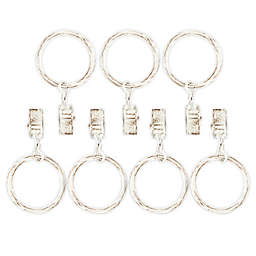 Urban Modern Powder-Coated Clip Rings in Distressed White (Set of 7)