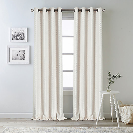 Alternate image 1 for Bee & Willow™ Oakdale 108-Inch Grommet 100% Blackout Curtain Panel in Linen (Single)