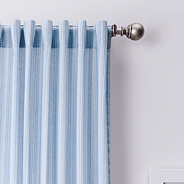 Coastal Life Denim Stripe 108-Inch Rod Pocket/Back Tab Light Filtering Curtain Panel (Single). View a larger version of this product image.