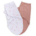 Alternate image 0 for Ely&#39;s &amp; Co.&reg; Size 0-3M 2-Pack Stars Adjustable Swaddle Blankets in White/Pink