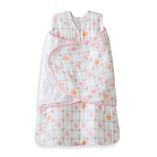 Alternate image 1 for HALO® SleepSack® Multi-Way Cotton Swaddle in Pink Elephant