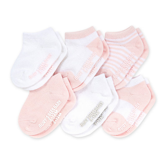 Alternate image 1 for Burt's Bees Baby® 6-Pack Organic Cotton Socks in Blossom