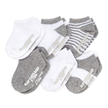 Burt's Bees Baby&reg; Size 3-12M 6-Pack Organic Cotton Socks in Heather Grey. View a larger version of this product image.