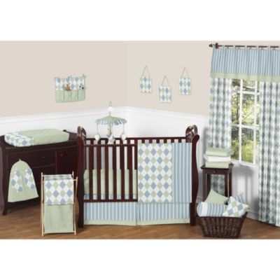 green crib bedding