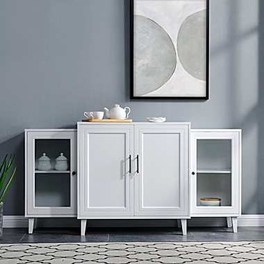 Forest Gate 62-Inch TV Stand Console Buffet in White. View a larger version of this product image.