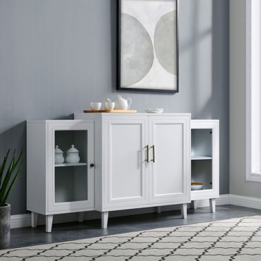 Forest Gate 62-Inch TV Stand Console Buffet in White. View a larger version of this product image.