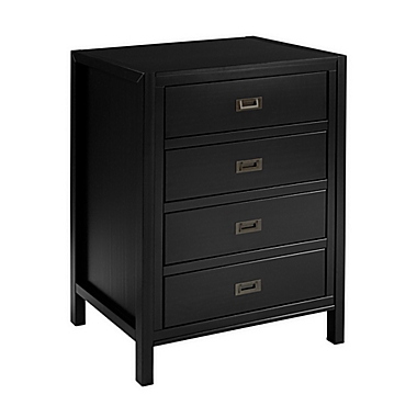 Forest Gate 4-Drawer Solid Wood Chest in Black. View a larger version of this product image.