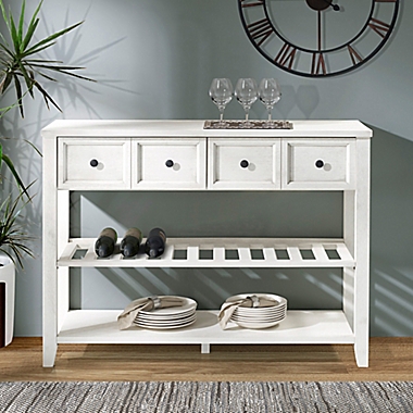 Forest Gate Solid Wood Entryway Console Table Sideboard Buffet in White. View a larger version of this product image.