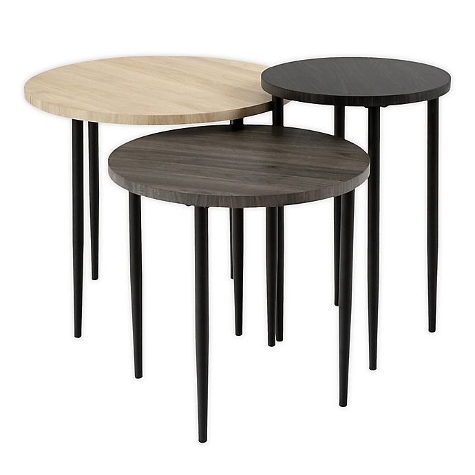 Piece Two Tone Nesting Round Tables Set, 3 Piece Coffee Table Set Canada