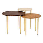 Alternate image 0 for Forest Gate 3-Piece Two-Tone Nesting Round Tables Set with Black Legs