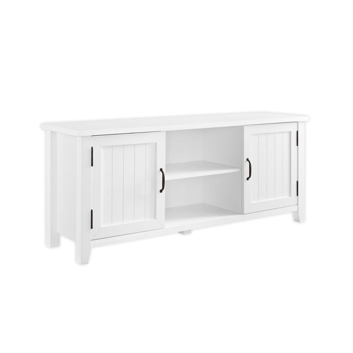 Forest Gate Beadboard Doors TV Stand in White Bed Bath & Beyond