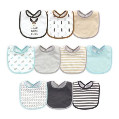 10-Pack Handsome Dude Drooler Bibs in 