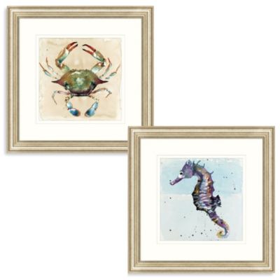 Watercolor Sea Creatures Framed Wall Art | Bed Bath & Beyond