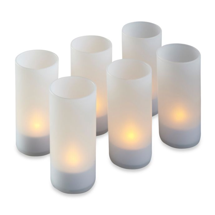 Loft Living Flameless Tealight Candle with Votive Frosted Glass Holder
