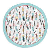 Sweet Jojo Designs&reg; Feather Playmat in Coral/Turquoise